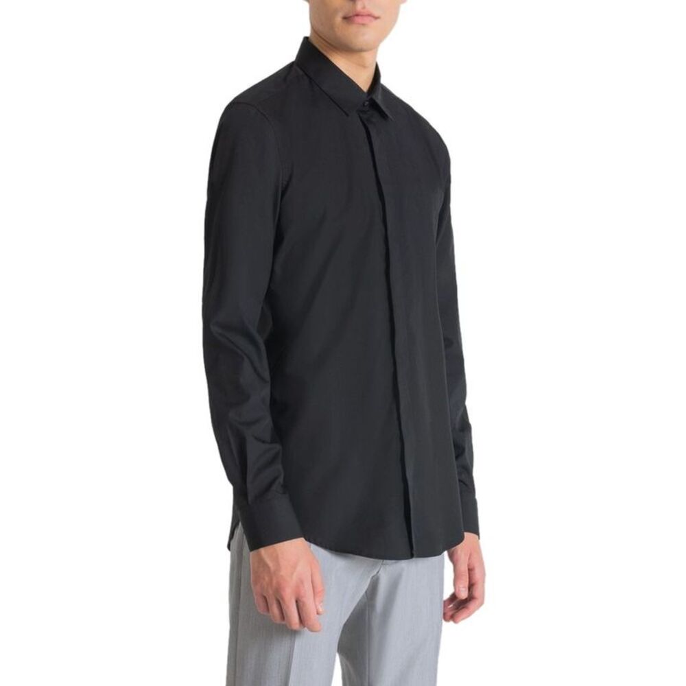 Antony Morato Black Cotton Dress Men's Shirt